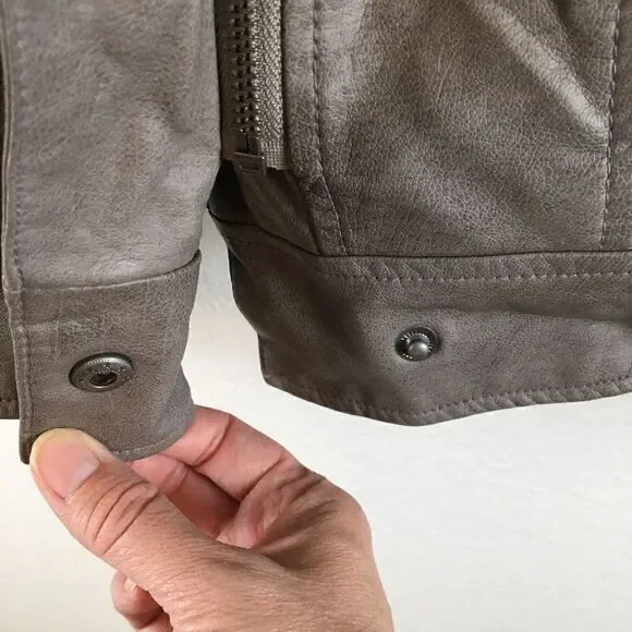 Lane Bryant faux leather fur collar moto jacket 18 - Picture 9 of 10